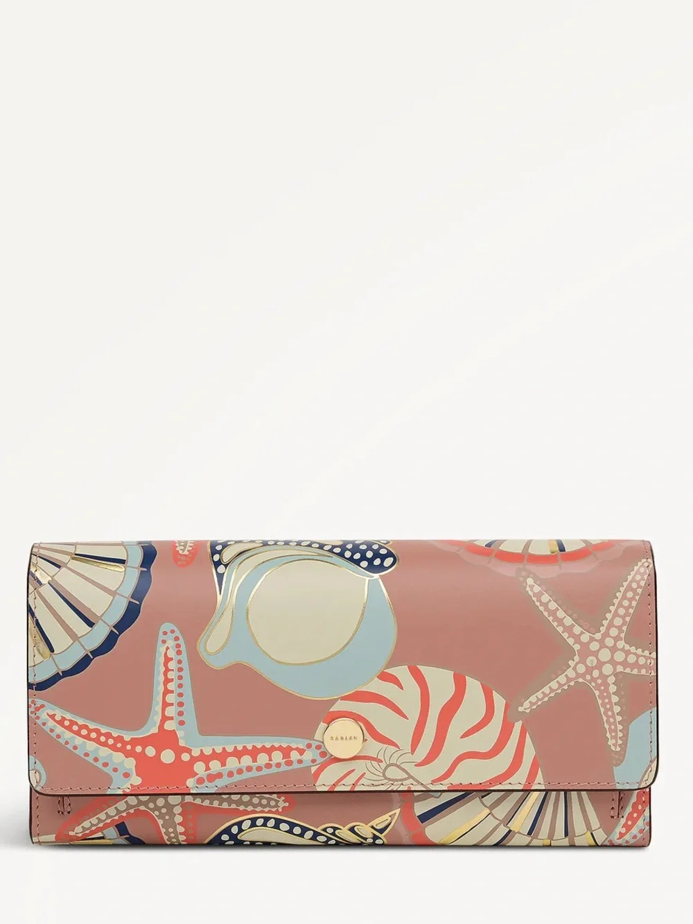 NWT-Radley London-Picton Place-Lg Flap Bifold Wallet-Carnation-Gold Accents-$148